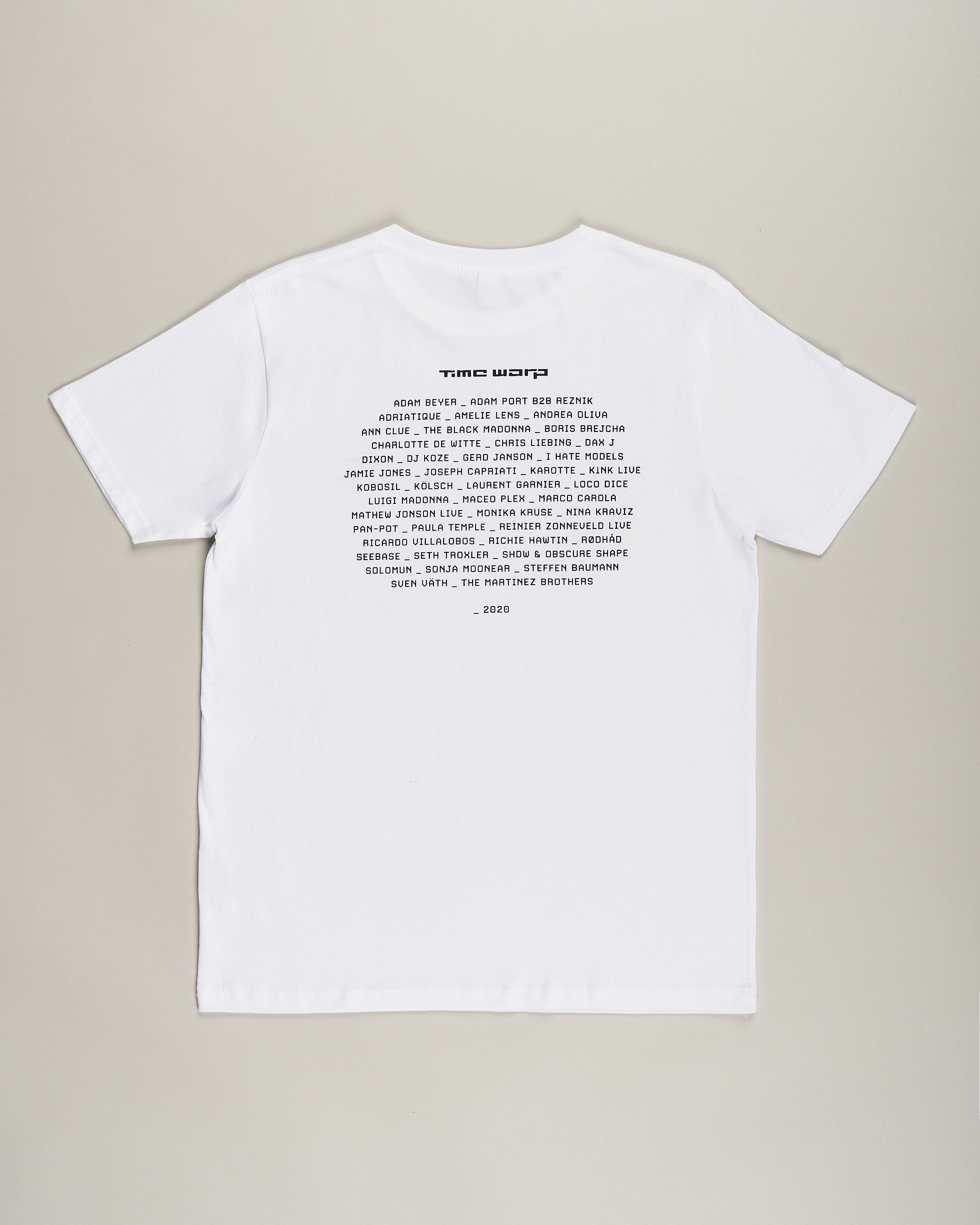 Time Warp Line-up-T-Shirt 2020, weiß